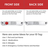 Personalized Medical Alert ID Bracelets for Women & Men Stainless Steel