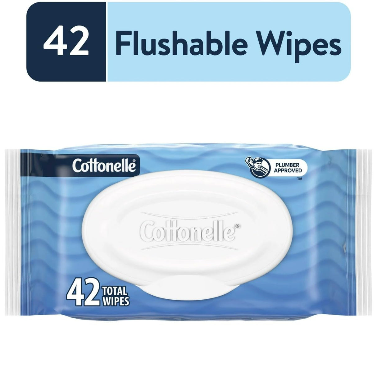 Cottonelle Fresh Feel Flushable Wet Wipes, Adult Wet Wipes, 1 Flip-Top Pack, 42 Wipes