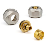 12mm x 1.6mm Underfloor Heating Eurocone Connector Pack of 2 Durable Brass Leak-Proof Adapter for Seamless Integration with All Heating Systems of 3/4 inch, Easy Installation Universal Compatibility