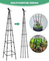 MYMULIKE 2Pack Garden Trellis for Climbing Plants Outdoor Indoor Pot 67'' Cucumber Trellis for Climbing Plant Support for Climbing Vegetables Plants Garden Obelisk Trellis Tomato cage & Climbing Rose