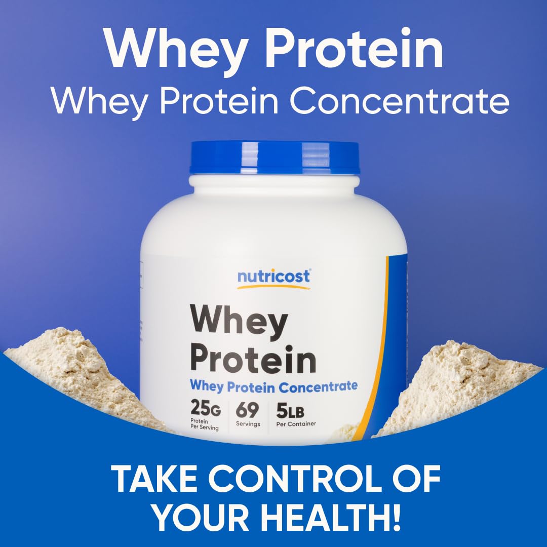 Nutricost Whey Protein Powder, Unflavored, 5 pounds - from Whey Protein Concentrate