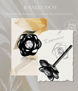 Black Gold Plated Sterling Silver Rose Flower Earring Studs, Hypoallergenic & Nickel Free Earrings for Women(9mm)