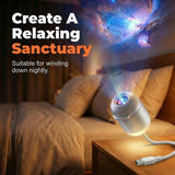 asfanst 2-in-1 Galaxy Projector Night Light, USB Starry Sky Night Light Projector with Adjustable Brightness, Mini LED Projection Lamp for Bedroom Ceiling Wall Room Decor (24 Projection Films)