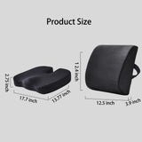 WMM Seat Cushion & Lumbar Support Pillow for Office Chair, Car Seat Wheelchair Travel, Reduce Tailbone Pressure for Lower Back, Tailbone, Sciatica, Hip Pain Relief