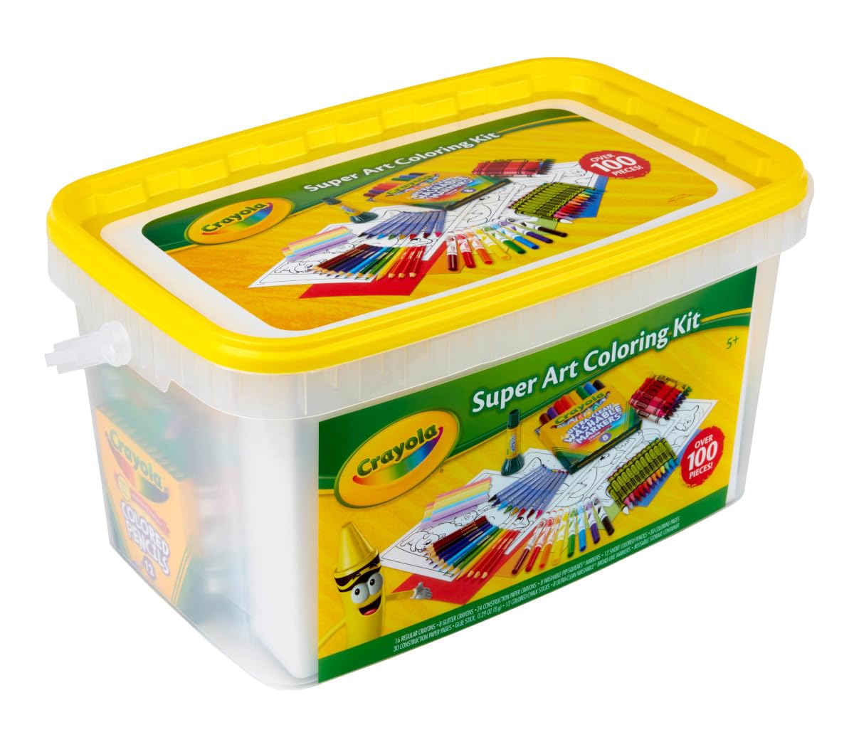 Crayola Super Art Coloring Kit (100+ Pcs), Bulk Stocking Stuffers, Holiday & Christmas Gifts for Kids, Arts & Crafts Supplies Set, Ages 4, 5, 6 [Amazon Exclusive]