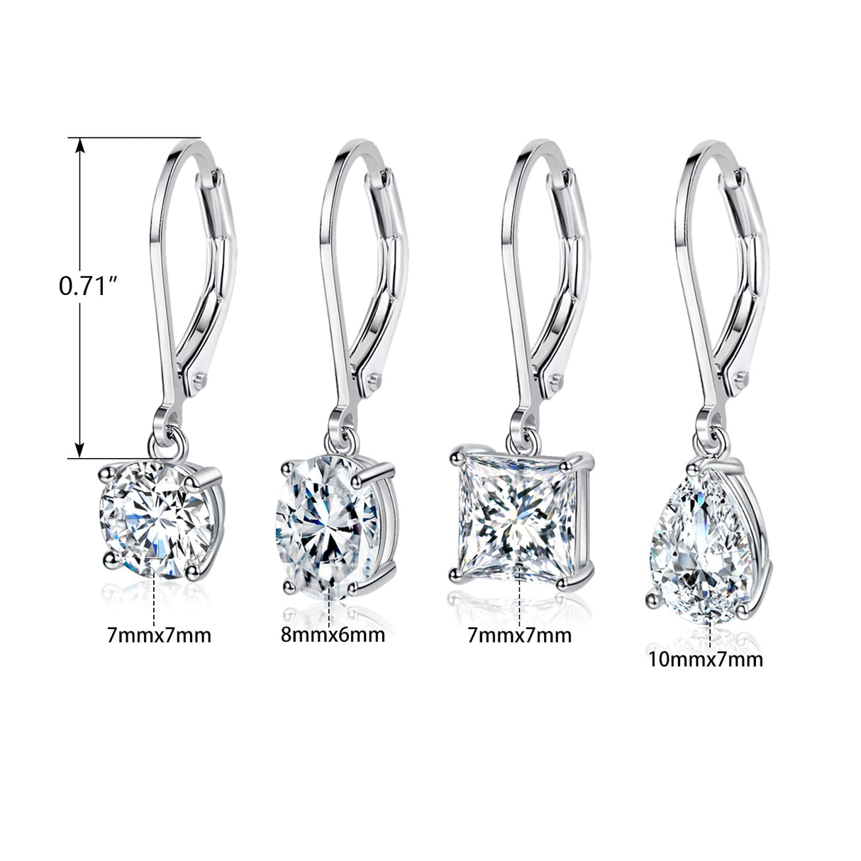 MDFUN Dangle Earrings for Women Teardrop,Round,Oval & Square