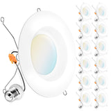 Sunco 12 Pack 5/6 Inch Smooth LED Retrofit Downlight, 965 Lumens, 2700K Soft White, 13W Dimmable, Damp Rated, Bedroom Living Room Bathroom, 120V - UL, FCC, RoHS