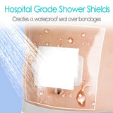 Waterproof Dialysis Catheter Shower Protector PD Catheter Shower Cover Dialysis Port Wound Shield Large Waterproof Bandages for Feeding Tube G Tube Accesorries(9"x9"+Pad, Pack of 25)