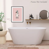 Dazzlewall Funny Duck Wall Art, Pink Cool Sunglass Goose Wall Artwork Print Minimalist Animal Bathrobe Painting for Bathroom Bathtub Toilet Decor, 12x16 in Unframed