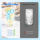 330 Pack Reusable Ice Cubes with Scoop, BPA-Free Refreezable Plastic, Slow-Melting, Fast Freeze 2H, for Whiskey Coffee Juice, Ice Bath, Coolers, Party Camping