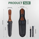 Griactrl Hori Hori Garden Knife with Measuring Scale, Heat-Treated Stainless Steel Blade, Ergonomic Wood Handle, Gardening Knife with Polyester Sheath for Weeding, Planting, Digging
