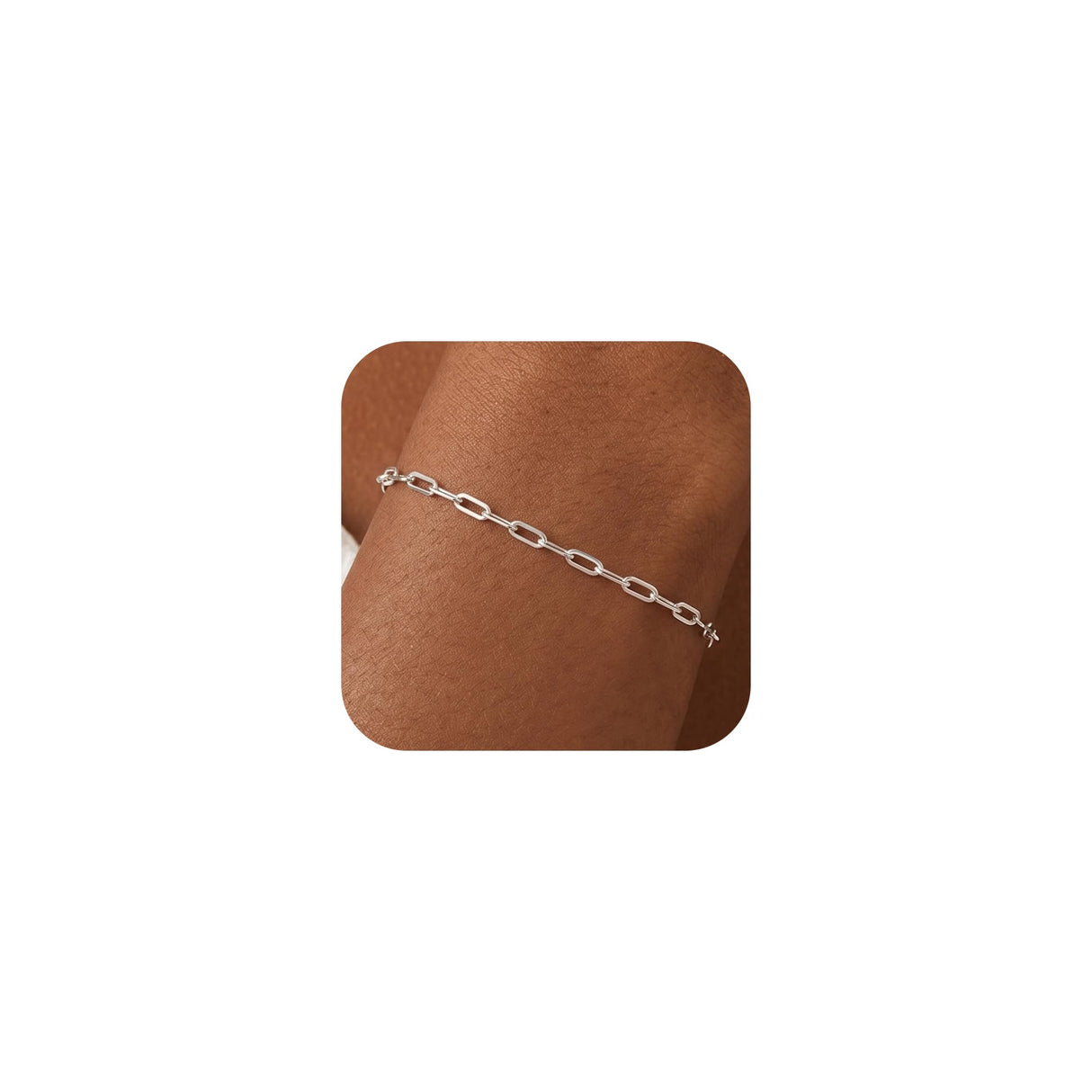 BLThing Silver Bracelets for Women 3mm Sterling Silver Paperclip Bracelet