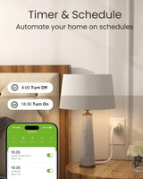 GHome Smart 5G 15A WiFi Smart Plug Compatible with Alexa and Google Home, Outlet Timer Smart Home WiFi Outlet Timer with Remote Control, 5GHz and 2.4GHz Wi-Fi Sockets, ETL FCC Listed, White, 1 Pack