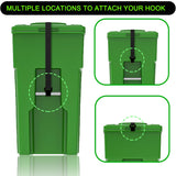 Metal Double Claw Trash Can Locks Strap for Raccoon Animals,Universal for 28-96 Gallons Trash Can Lid Lock,Black 2Pcs Adjustable Anti-rust Coating Garbage Can Bungee Cord Belt Rope Outdoor,Hook-on