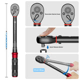 SUERCUP 3/8-Inch Drive Click Torque Wrench - 5-45 Ft-Lb/6.8-61Nm, Dual-Direction Adjustable 72 Tooth Click Torque Wrench for Bike, Motorcycle and Car Repair