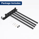 NearMoon Swivel Towel Rack, 13.8" Thicken 304 Stainless Steel 4-Arm Towel Bar, Space Saving Wall Mounted Towel Holder with Hook, Rustproof Swing Out Towel Hanger for Bathroom, Kitchen (Matte Black)