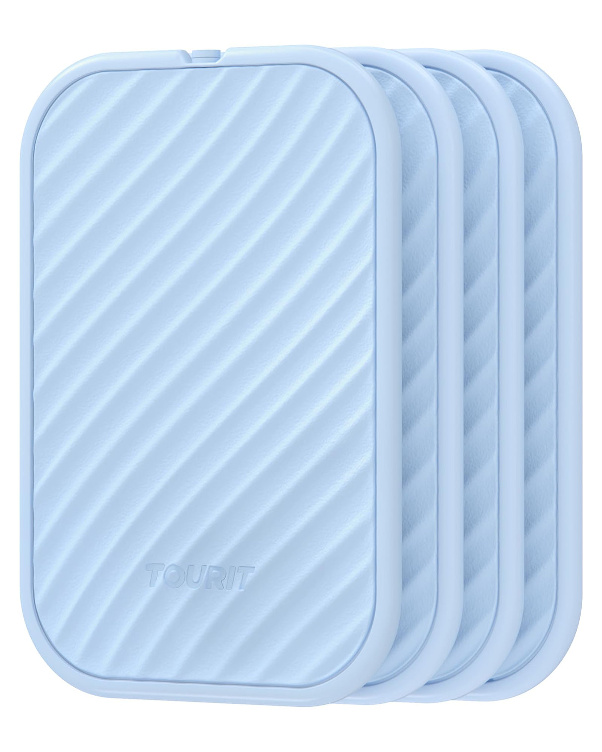 TOURIT Slim Ice Packs for Lunch Boxes and Coolers, 4 Pack Reusable Lunch Box Ice Packs, Long Lasting BPA-Free Non-Toxic Freezer Packs for Lunch Bags, Travel, Picnic or Camping, Baby Blue