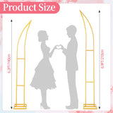 Wedding Flower Arch Stand Kit, 6.9FT & 6.2FT Balloon Moon Arch Backdrop Stand Metal Half Gold for Wedding Proposal Anniversary Bridal Shower Background Stand Party Decorations Indoor & Outdoor