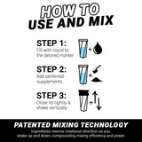 HELIMIX 1.5 Vortex Blender Shaker Bottle Holds Upto 20oz | No Blending Ball or Whisk | USA Made | Portable Pre Workout Whey Protein Drink Shaker Cup | Mixes Cocktails Smoothies Shakes | Top Rack Safe