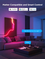 Govee RGBIC Neon Lights, LED Smart Neon Rope Light 2 Works with Matter, Alexa, Google Assistant, Custom DIY Neon Strip Lights for Bedroom and Wall Decor, Softer Material, 9.8ft, White