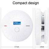 2 Pack 10 Year Battery Operated Smoke and Carbon Monoxide Detector, Portable Fire Co Alarm for Home and Kitchen (White)