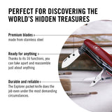 Victorinox Explorer Swiss Army Knife - 16 Function Pocket Tool - Red