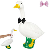 Stentec 23 Inch White Large Goose Garden Statue, Plastic Geese Figurine with Posable Adjustable Neck Design, Weatherproof for Yard Art Lawn Patio Porch Farmhouse Indoor Outdoor Home Decor