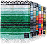 Benevolence LA Authentic Handwoven Mexican Blanket | Yoga Blankets, Outdoor, Picnic, Beach, Camping | Equestrian Saddle | Serape 50x70 inches - Forest, Pack of 1