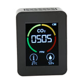 Carbon Dioxide Monitor, Infrared Sensor Ventilation Hole Temperature Humidity Testing Good Heat Dissipation CO2 Detector for Schools (Black)