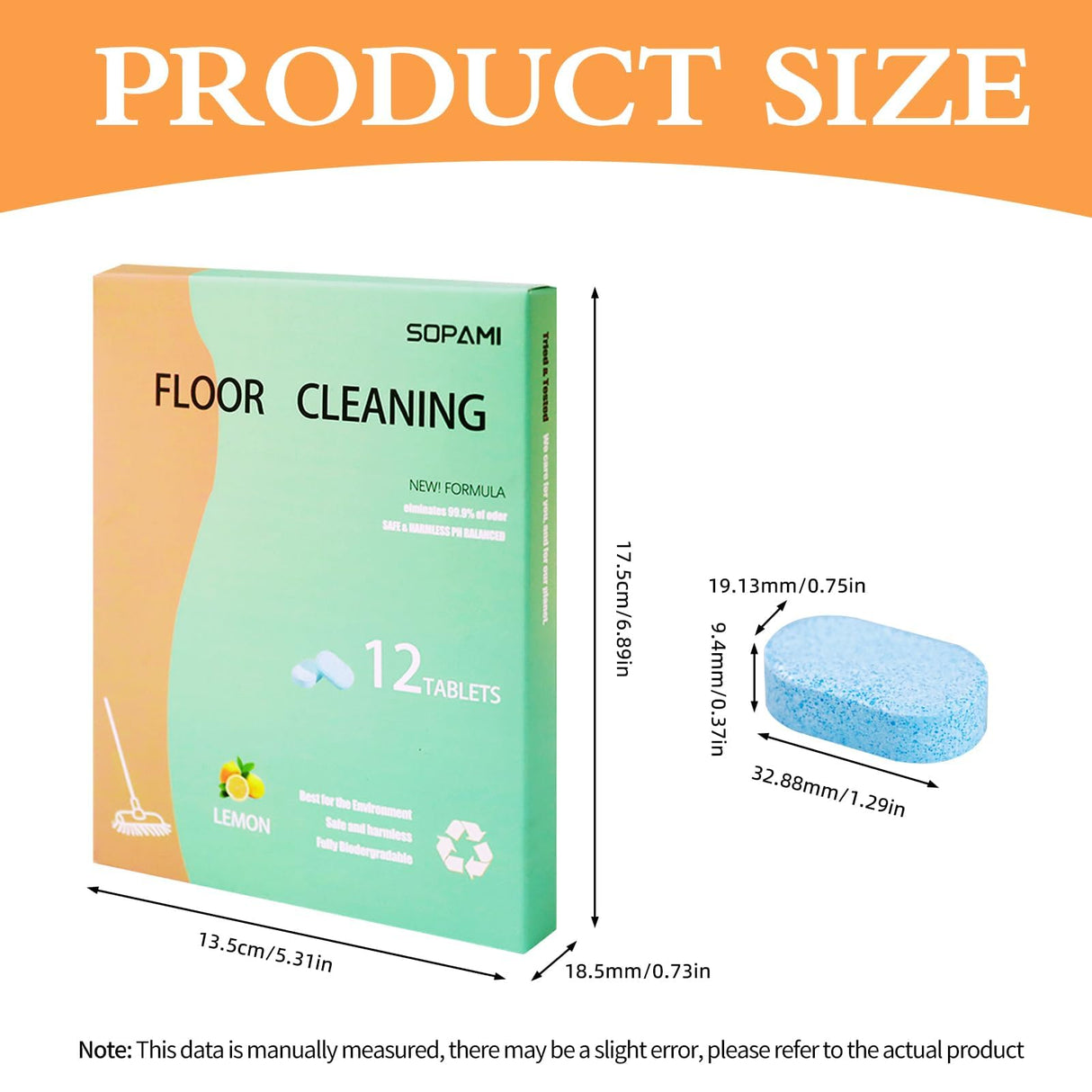 SOPAMI multi-effect floor cleaning tablets 24 Counts Lemon Scent