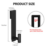 PMMASTO Shower Door Hooks, (7.5 Inch) Extended Towel Hooks for Bathroom Frameless Glass Shower Door, Stainless Steel Heavy Duty Hooks for Hanger Robe,Towel (Black ''T'' Shape 2 Pack)