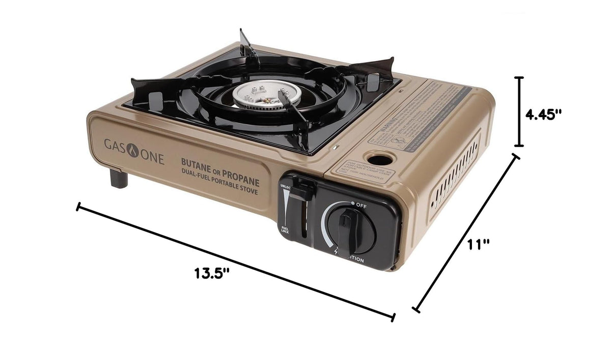 Gas One GS-3400P Propane or Butane Stove Dual Fuel Stove Portable Camping Stove - Patented - with Carrying Case Great for Emergency Preparedness Kit