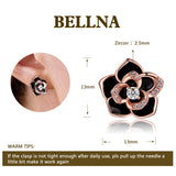 14K Gold Rose Flower Sterling Silver Stud Earrings For Women Dainty Rose Gold Pearl Earrings Hypoallergenic Earrings Cute Studs For Her Nickel Free