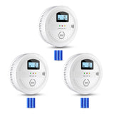 3 Pack Smoke Carbon Monoxide Detectors,2 in 1 CO & Smoke Fire Alarm for Home,Dual Sensor Smoke Alarm Carbon Monoxide Detector with LCD Display,Replaceable Battery Operated, 85db Sound(Battery Include)