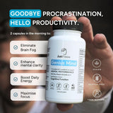 JustFloow Genius Mind® Nootropic Brain Supplement, Support Cognitive Function, Energy Levels, Focus & Memory Function - 17 Brain Boosting Ingredients Including Lions Mane, Bacopa, Ginkgo & Vitamin B12