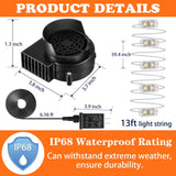 Inflatable Fan Replacement 12V 1.5A, Mini Air Blower Fan with 12V 2A Adapter and 5 LED Bulbs for Halloween Christmas Inflatable Outdoor Yard Decorations