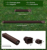 Rain Gutter Downspout Extensions, Downspout Extender for Rainwater Drainage Flexible, Down Spout Drain Extension Pipe and Extendable from 21 to 66 Inches (2 Pack, Brown)