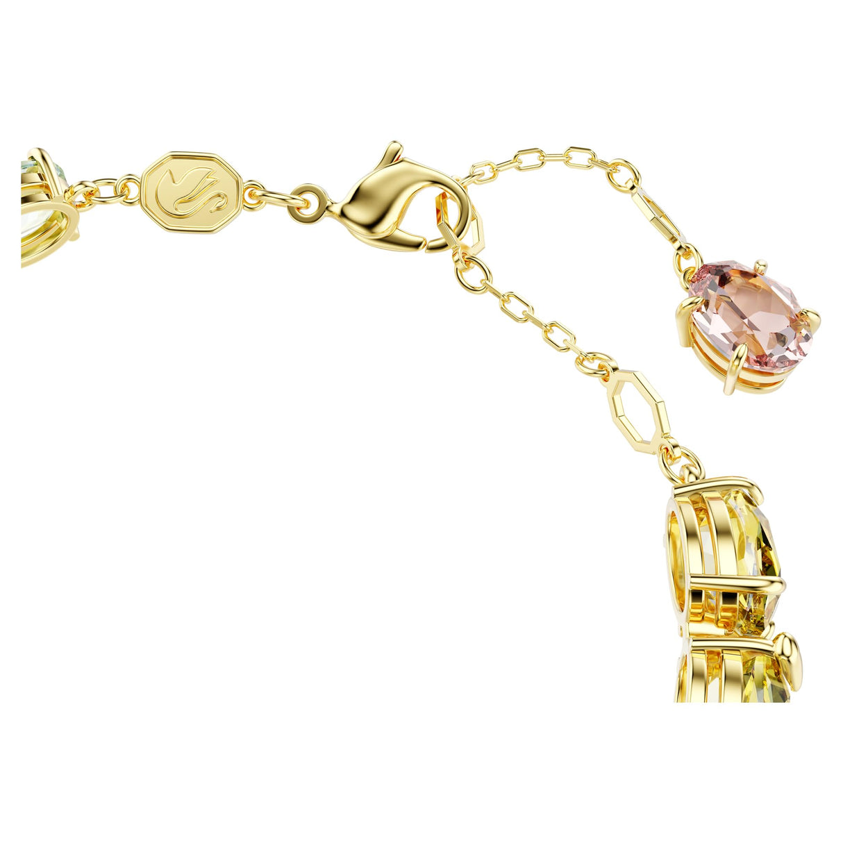 Swarovski Gema Tennis bracelet, Mixed cuts, Multicolored, Gold-tone finish