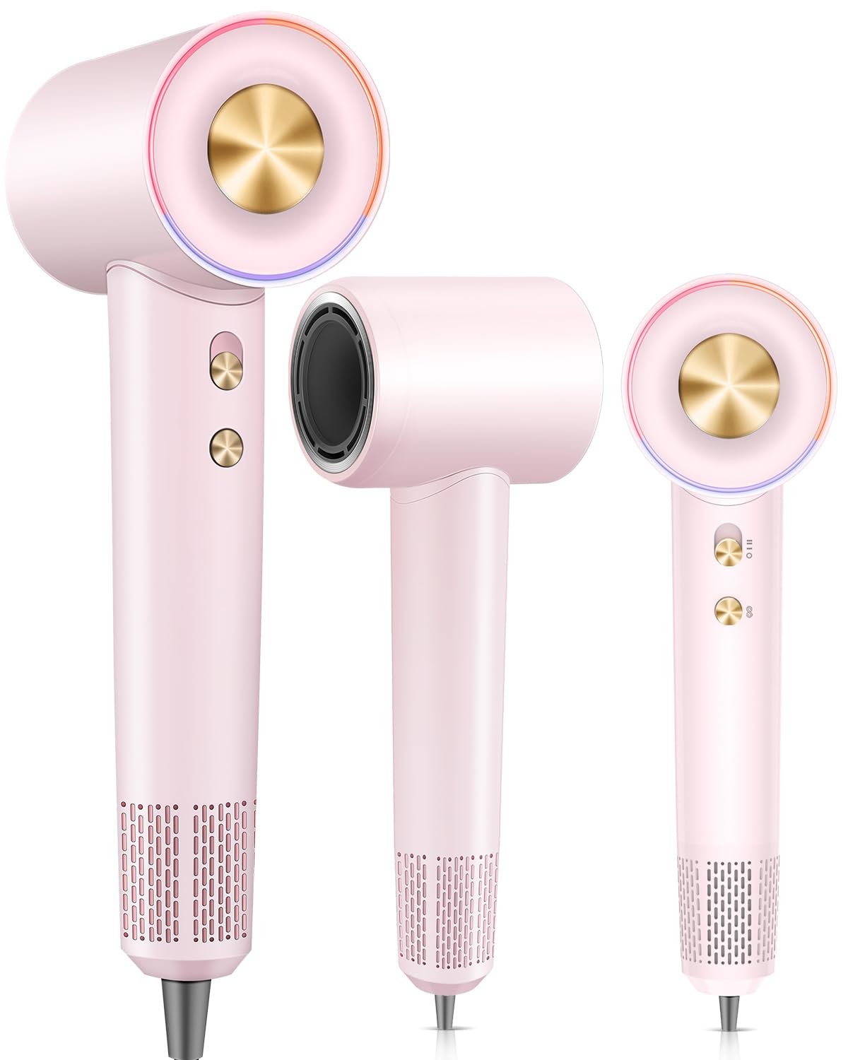 Hair Dryer Blow Dryer,180000 RPM High-Speed Brushless Motor 500 Millions Negative Ionic hairdryer for Fast Drying, Quiet Thermo-Control Hair dryers for Women Home Travel Salon (Pink)