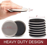 Yelanon Furniture Sliders for Carpet - 20 PCS Heavy Duty Moving Pads 3 1/2" - Sliders for Furniture on Carpet, Reusable Furniture Moving Sliders for Easy Glide