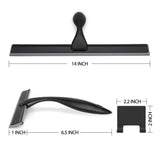 HIWARE All-Purpose Shower Squeegee for Shower Doors, Bathroom, Window and Car Glass - Black, Stainless Steel, 14 Inches