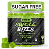 Sakoon nutrition 5000mg Creatine Monohydrate Infused Gummies | Increase Strength and Build Muscle, Sugar-Free, Vegan, Apple Flavor, 120 Count