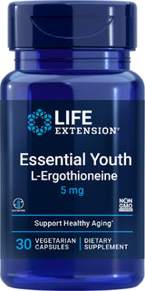 Life Extension Essential Youth L-Ergothioneine – Promotes Longevity & Healthy Aging – Gluten-Free – Non-GMO – Vegetarian – 5 mg – 30 Vegetarian Capsules
