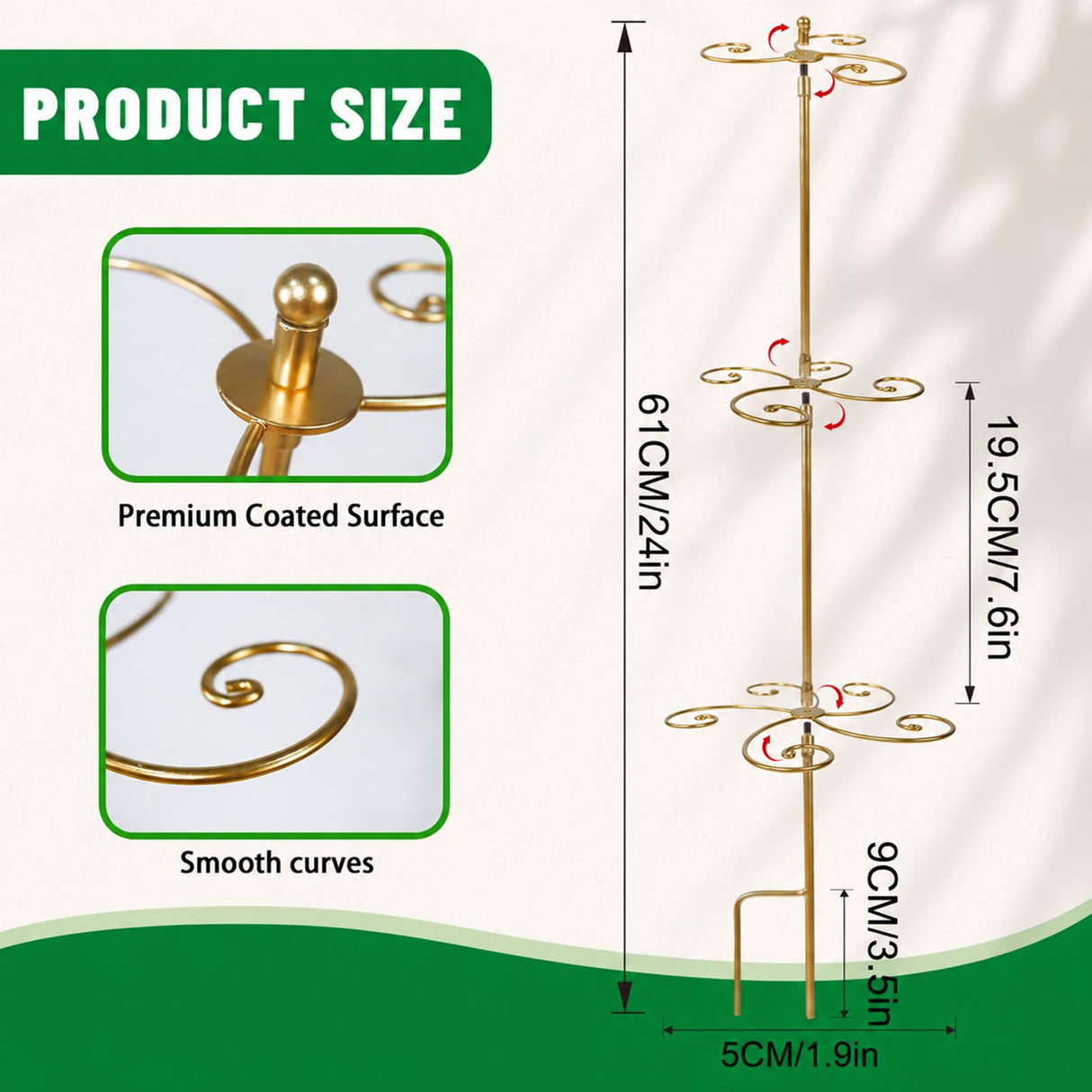 GOOOXIM 24 Inch Plant Stem Support Stakes for Monstera & Climbing Plants
