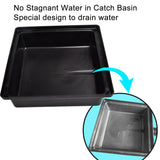 Prestantious Low Profile Catch Basin Drain Kit Downspout Extender, 12"×12" Catch Basin Gutter Downspout Extensions with 2" ID Flexible Pipe, Pipe Stretched Length 16.4ft, Rainwater Drainage System