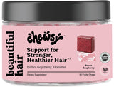 Chewsy - Beautiful Hair - Support for Stronger, Healthy Hair - with Biotin, Horsetail Extract, Goji Berry & Vitamins - Sweet Raspberry, 30-Day Supply