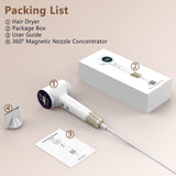 Hair Dryer,Plasma Hair Dryers for Women & Men - 110,000 RPM Professional High-Speed Blow Dryer with 400 Million Plasma, Magnetic Nozzle, HD Display & Cool/Hot Air Modes | Fast Drying & Thermo-Control