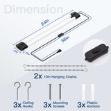 BBOUNDER 2FT LED Shop Light Fixture, Super Bright 2200LM, Cool Daylight White 6500K, Ceiling or Hanging Mount, Durable Garage Shop Lighting for Warehouse, Workbench, Basement, and Business Use, Black