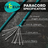 TECEUM 5/32" Paracord Rope 1000 – 1000ft / 200ft / 100ft / 50ft – Tactical Parachute Cord 4mm – 45+ Colors – Nylon String for Survival & Camping Gear – Stripe Cord for Survival – Utility Rope