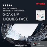 WypAll PowerClean L40 Cloths Extra Absorbent Wipes, Jumbo (05007), Bulk Paper Wipers, White (1 Roll of 750 Sheets)